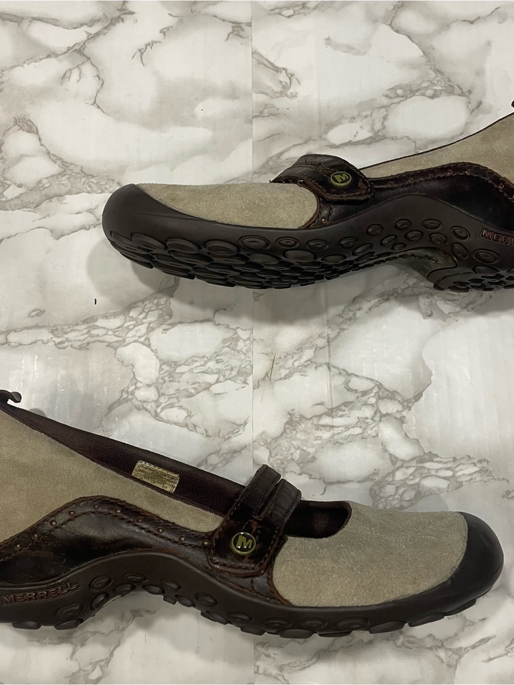 Merrell Plaza Bandeau Suede Mary Jane Shoes in Dark Taupe